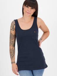 Navy blue women's tank top with pocket - Women