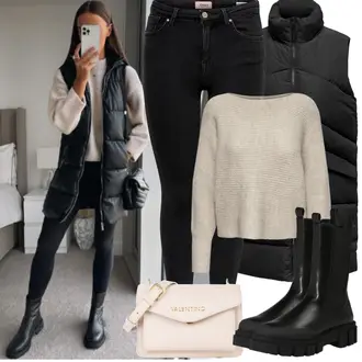 Kombinacije za zimu Boho, Stil sa Tamnoplava/Crna Skinny Hlače/Push-up Hlača/Jeggings/Traper Tajice Only "Zimske Odjeće"Look: Stil, Rap, cool, Old Money, Elegantan, Francuske