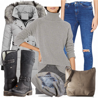 Militär Outfit mit Grau/Dunkelblau Hut Bandana/Mütze/Schal/Loop Schal/Kopftuch styleBREAKER "Goodthreads Wool"Look: Uni, Vintage, Unisex, Trachten, Lagenlook, Boho, Krebs, Oversize, Militär, Classic, Retro, 80er