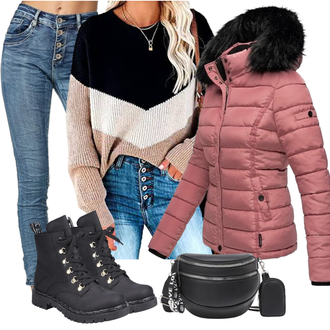 Übergang Outfit mit Schwarz MotorradStiefel/Wasserfester Schuh/Wasserdichter Stiefel/Biker Boot/SchnürStiefelette/SpringerStiefel Rieker "Perfekt für den Winter"