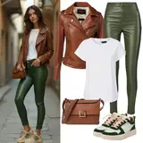 Kožne jakne s krznom outfiti image