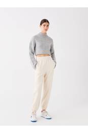 Embroidered Women's Jogger Sweatpants with Elastic Waist