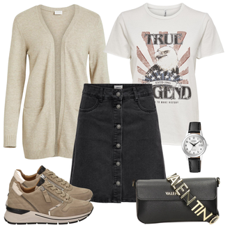 Outfit met bruin Sneaker Gabor "Cool voor de vrije tijd"