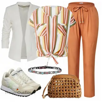 Outfit mit Weiß Sneaker Saucony "Outfit für den Sommer"