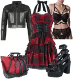 Schwarze Stepp Lederjacken Outfits image