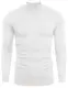 Babioboa Herren Strick Pullover mit Rundhals Feinstrick Langarmshirt Halb Rollkragen Pulli Sweater Einfarbig Thermo Basic Oberteile Freizeit Slim fit(Weiß,M)