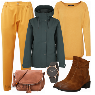 Outfit mit Braun Stiefel Paul Green "JACK WOLFSKIN JACKE"