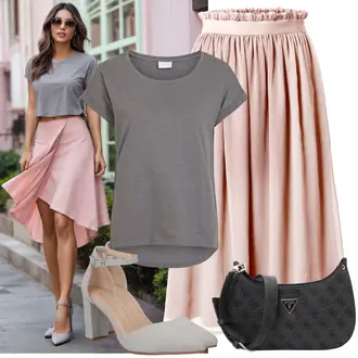 Outfit sa Pink Kratke hlače velike veličine/Haljina Veći Broj About You "Proljetni outfit"