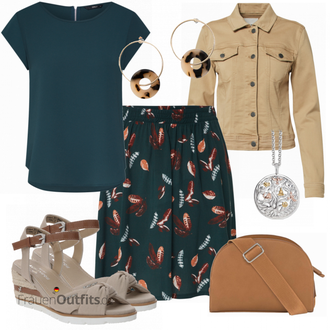 Outfit mit Türkis/Grün/DunkelGrün Businesshemd/Casual Hemd/Kurzarm Hemd/Schlupfbluse/Crash­bluse/Einfarbige Bluse/Tuniken-Shirt/Kurzarm-Tunika/Klassische Tunika/Lederjacke/Bluse Oberteil/Kurzarmbluse Only "Farbenfrohe Frühlings Outfits"
