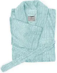 Linnick Flanel Fleece Badjas Croco - soft green - L - Badjas Dames - Badjas Heren