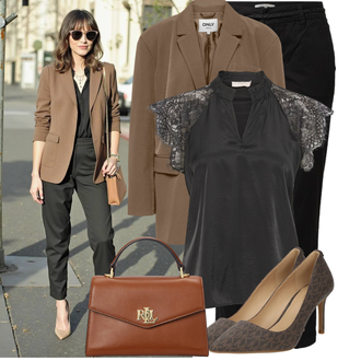 Outfit sa Crna/Smeđa/Crvena/Zeleno/Ljubičasta Skinny Hlače/Jeggings/Poslovna Hlača/Samtaste Tajice/Hlače Visokog Struka/Uske Hlača/Hlače s Prorezom/Ravna Hlača Only "Moderni outfit za proljeće"