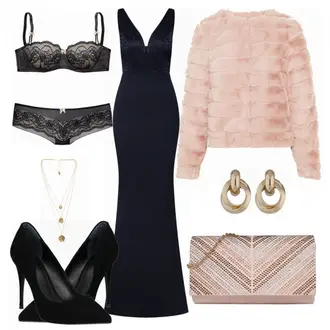 Outfit mit Schwarz High Heel Guess "Lady"