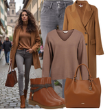 Braune kurze Gummistiefeletten Outfits image
