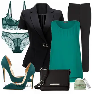 Hochzeitsgast Outfit mit Grün/DunkelGrün/Türkis Eleganter Schuh/Slingpump/Bequemer Pump/High Heel/Vintage Pumpe/Hochfrontpump AOOAR "Business Look"