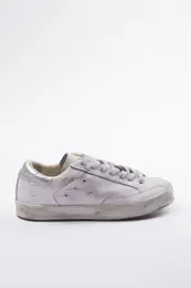 White Metallic Detailed Retro Women's Sneakers