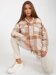 Light beige loose cotton shirt