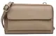 SH Leder Damen Handytasche Umhängetasche Geldbörse Multifunktion Beutel aus Echtleder Verstellbar Schultergurt Handy bis 6,7 Zoll 11,50x19cm Vera G368 (Taupe)