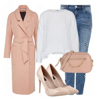 Metallic Outfit mit Grau High Heel Stiefelparadies "OfficeOutfit"