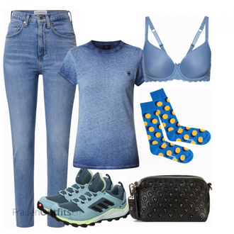 Outfit mit Blau Sneaker Adidas Performance "Cool für die Freizeit"