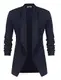 UNibelle Damen Blazer Lang Cardigan Tailliert Elegant Casual Jacke Blazer Slim Fit Anzug Trenchcoat Blau S