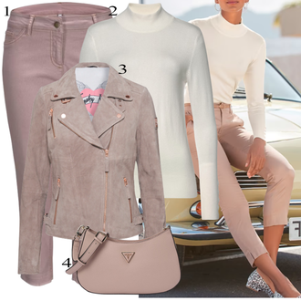 tenues avec Violet/Rose Pantalon Droit/Pantalon en Mousseline/Pantalon Slim/Pantalon Boyfriend/Pantalon en Sergé/Capri/Pantalon Casual/Pantalon avec Fente Lascana "tenues parfaite"