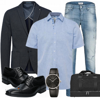 Business Outfits mit Grau Jeans Jack & Jones "Buro Outfit"