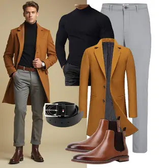Laufen Winter Outfit mit Gelb/Orange/Braun Allthemen "Business Outfit"Look: Fitness, Apres ski, Laufen, Freizeit