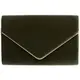 Caspar TA375 Damen elegante Samt Clutch Tasche Abendtasche mit langer Kette, Farbe:oliv grün, Größe:One Size