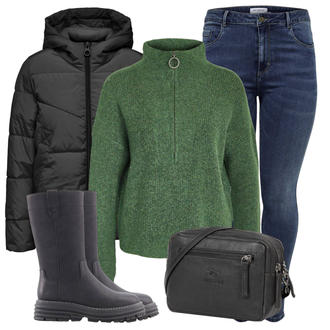 Outfit met Anti-trombose Kous/Lange Onderbroek/Overknee Kous/Vormgevende broek/Steunkous/Thermopanty/Panty Grote Maat/Winterkous/Wollen panty ONLY Carmakoma "Outfit voor de winter"