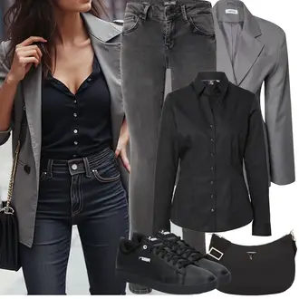 Winter Outfit mit Hellgrau/Grau/Dunkelgrau Lederjacke/Biker Jeans/Jeans mit Schlitz/Low Rise Jean/Low Waist Jean/Push up Jeans/Slim Fit Jeans/Cuir Chaussures/Thermojeans/男士皮夹克/Winterjacke LTB "Frühling outfit"