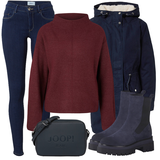 Blaue Gummistiefeletten Outfits image