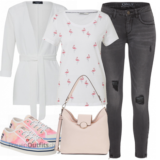 Outfit mit Grau/Rosa/Beige/Blau Sneaker SCOTCH & SODA "Perfekt für den Sommer"
