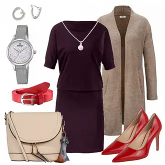 Outfit mit Rot High Heel Högl "Lady"