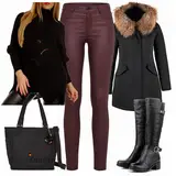 Schwarze Daunen Wintermäntel Outfits image