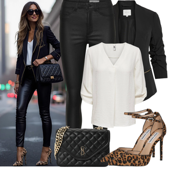 Elegantan, Sportski Ljeto Outfit sa Bijela/Krem/Bež Košulja od muslina/Košulja s Bluzom JdY "Proljetni Outfit"Look: Stil, Lagano, Ured, Elegantan, 20-ih godina, Old Money, Boho