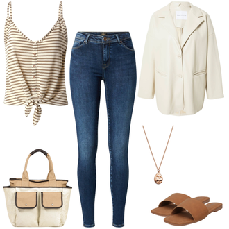 Outfits für das Standesamt der Braut Winter mit Blau/Dunkelblau/Hellblau Lederjacke/High Waist Jeans/Low Rise Jean/Low Waist Jean/Push up Jeans/Slim Fit Jeans/Cuir Chaussures/Thermojeans/男士皮夹克/Winterjacke Only "Schicker Sommerlook"