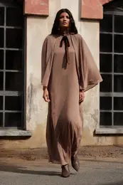 X AI Mink Cape Ribbon Detail Dress