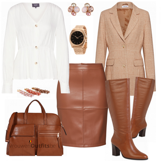 Outfit met beige Sieraad Ted Baker "OBJECT Blouse"