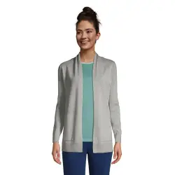 Offener Cardigan, Damen, Gre:S regular, Grau, Baumwolle, by Lands'''' End