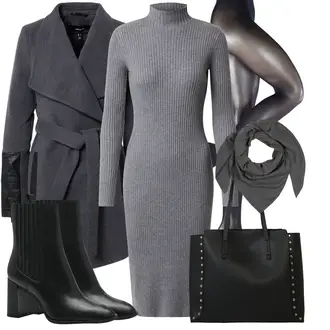 Outfit mit Grau/Hellgrau/Dunkelgrau Schal/Tuch/Loop Schal/Bandana/Kopftuch About You "Stilvoller Look für die Freizeit"