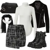 Schwarze Tennis Rock Outfits image