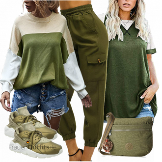 Outfit mit Grün Sneaker Nike "Praktischer Look"