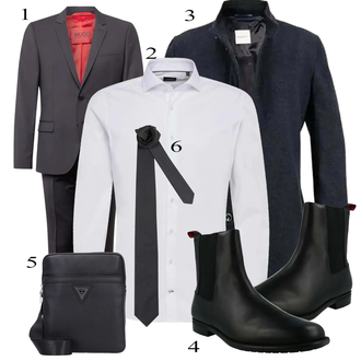 outfit mit Črna/Siva Obleka Hugo "Poslovna oblačila"