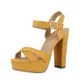 SCARPE VITA Damen Pumps Plateau Sandaletten High Heels Blockabsatz Party Schuhe 176427 Gelb Gelb Total 38