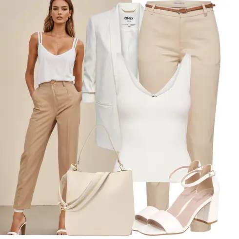 Comment poter Crème/Blanc Top Longueur Classique/Top Sport/Chemise sans Manches/Chaussures pour hommes/Chemisier Grande Taille/Maillot de bain une pièce grande taille/Sous-vêtements et maillots de bain pour femmes JdY