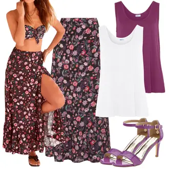 Outfit mit Rosa/Lila Strandtop beachtime "Modischer Sommer Look"