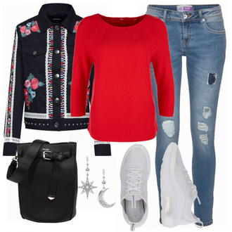 Outfit mit Blau Jeans Superdry "Trendy Nike"