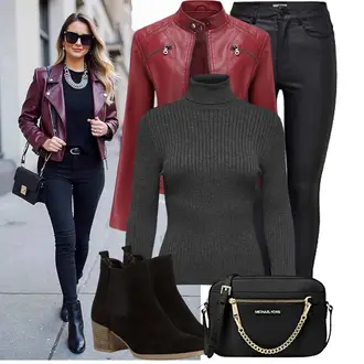 Mit Absatz Outfit mit Schwarz/Blau Leder Stiefelette/Gefütterte Stiefelette/SommerStiefelette/Chelsea Boot Tamaris "Cooler Look für den Frühling"