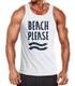 Neverless Herren Tank-Top Beach Please Muskelshirt Muscle Shirt weiß M