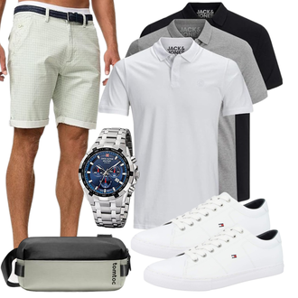 Outfit mit Grau Schuh Sneaker/Schuh Tommy Hilfiger "Cool Outfit"